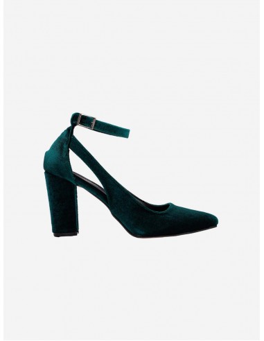 Camila Velvet Vegan Heels | Emerald Green livraison gratuite