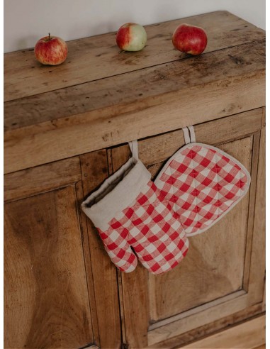 Linen Oven Mitt & Pot Holder | Multiple Colours hantent personnes