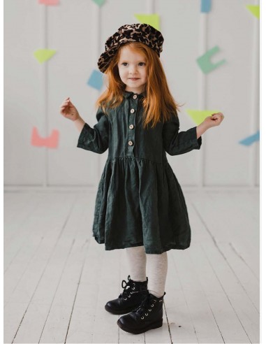 Medeina Girls Linen Dress | Multiple Colours suggérées chez