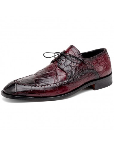 Mauri 3287 Alligator Derby Shoes Ruby Red / Dirty Black chez Cornerstreet bien 