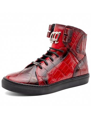 Mauri 6129/1 Baby Crocodile High Top Sneakers Red / Dirty Black est présent 