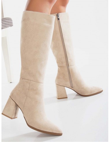 Valerie Vegan Suede Knee High Boots | Beige le concept de la Pate a emporter 