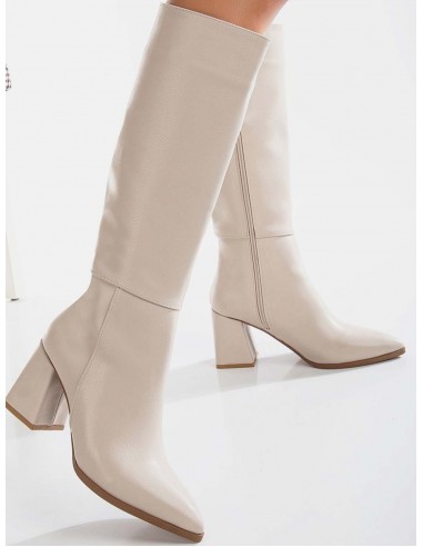 Valerie Vegan Leather Knee High Boots | Beige vous aussi creer 