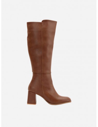 Adele Vegan Leather Knee High Boots | Brown de pas cher