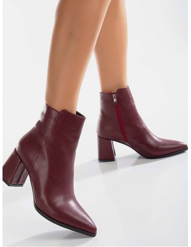 Edith Vegan Leather Ankle Boots | Burgundy Matt Livraison rapide