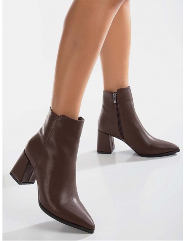 Edith Vegan Leather Ankle Boots | Brown Matt Faites des économies