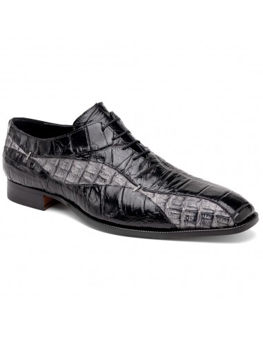 Mauri 3227 Alligator / Hornback Oxford Shoes Black / Light Grey JUSQU'A -70%! 