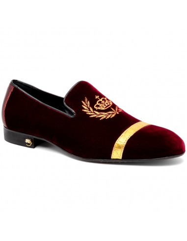 Mauri 3296 Crown Velvet/ Alligator/ Nappa Loafers Ruby Red Pour