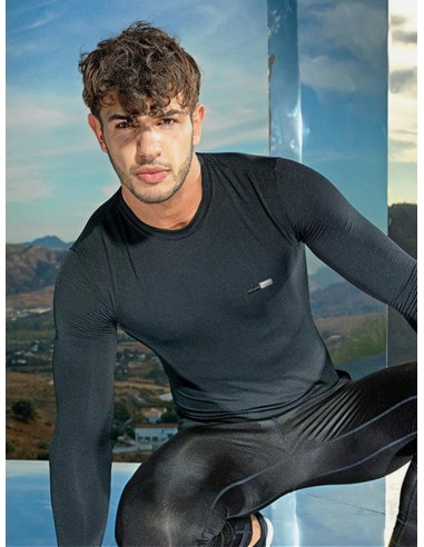 Vegan Men's TriDri Baselayer Gym Top | Black les muscles