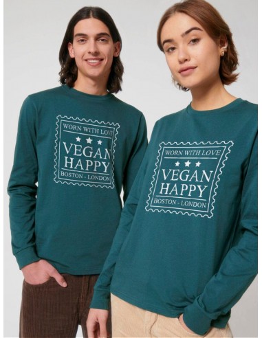 Vegan Unisex 'Worn With Love' Dry Feel Long Sleeve T-Shirt | Multiple Colours Les magasins à Paris et en Île-de-France