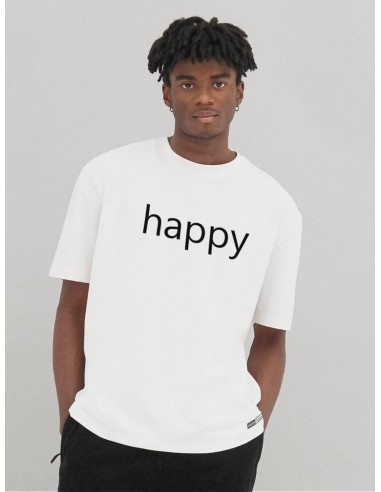 Vegan Men's Oversized 'Happy' T-Shirt | Multiple Colours soldes