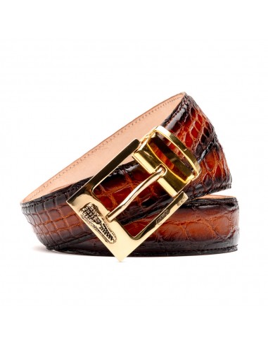 Mauri 0100/35 Alligator Belt Cognac/ Dirty Gold pas cher