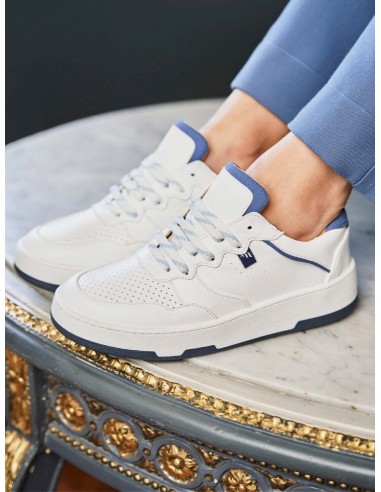 Vestige Unisex Recycled Vegan Sneakers | White & Denim rembourrage situé sous