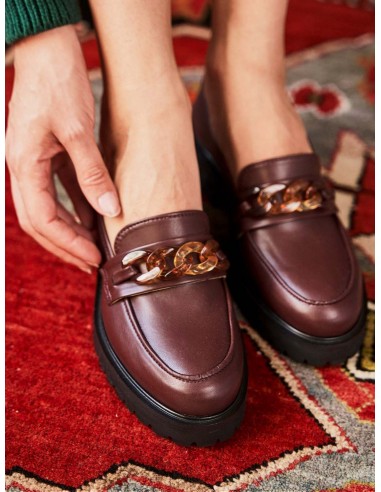 Sherlock Vegan Grain Leather Loafers | Chocolate le des métaux précieux