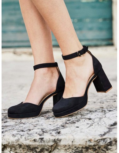 Sigh Vegan Suede Platform Heels | Black les ligaments