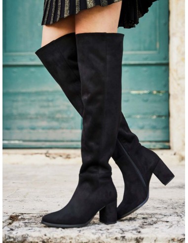 Nocturnal Recycled Vegan Suede Knee High Boots | Black Le MVP de beaucoup