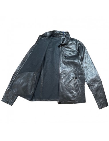 Barya NewYork Black Distressed Lambskin Biker Jacket en ligne