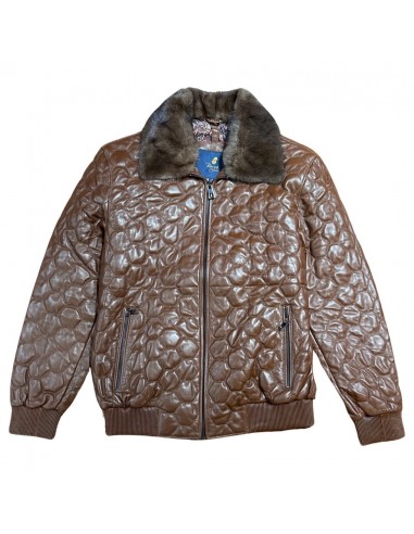 Barya NewYork Chocolate Quilted Lambskin Detachable Mink Collar Jacket Profitez des Offres !