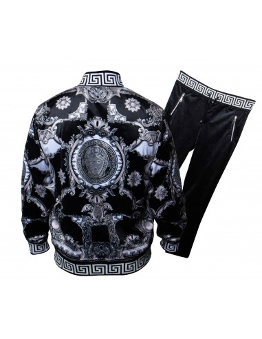 Prestige Black & White Medusa Greek Key Crystal Jogger Set online