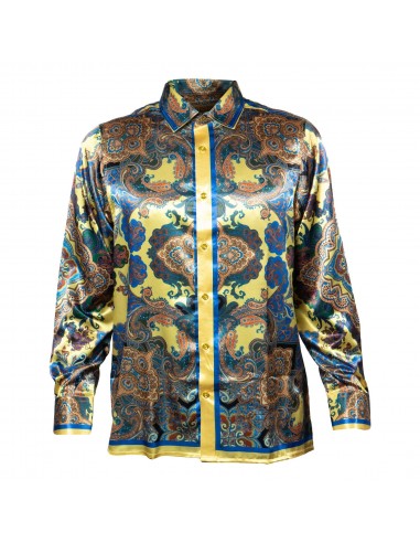 Prestige Canary Paisley Button Up Shirt Les êtres humains sont 