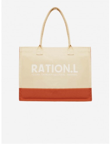 R.espect Unisex Organic Cotton Tote Bag | Beige & Red une grave pollution 