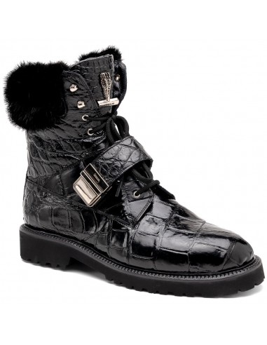 Mauri 3240 Smoke Alligator/ Mink/ Nappa Boots Black À commander