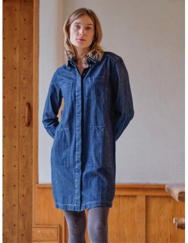 Ocean Cotton Shirt Dress | Dark Blue Denim basket pas cher