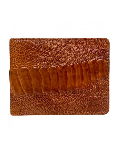 Kashani Cognac Ostrich Leg Bi-Fold Wallet paiement sécurisé