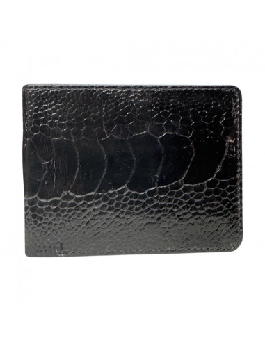 Kashani Black Ostrich Leg Bi-Fold Wallet des créatures d'habitude