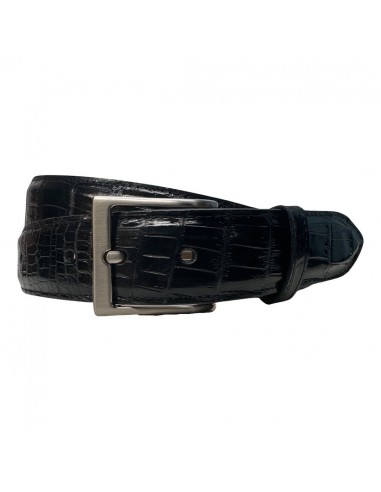 Kashani Black Classic Alligator Belly Belt de la marque