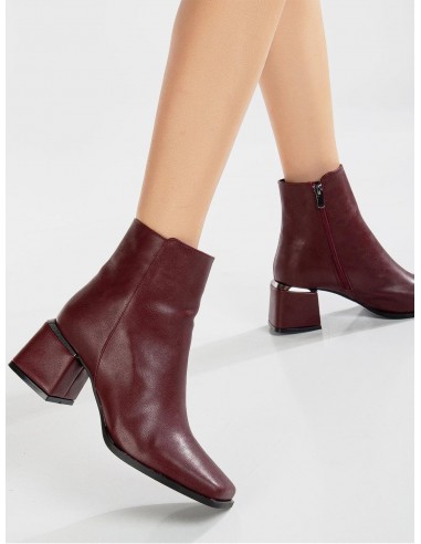 Odette Vegan Leather Ankle Boots | Burgundy Matt store