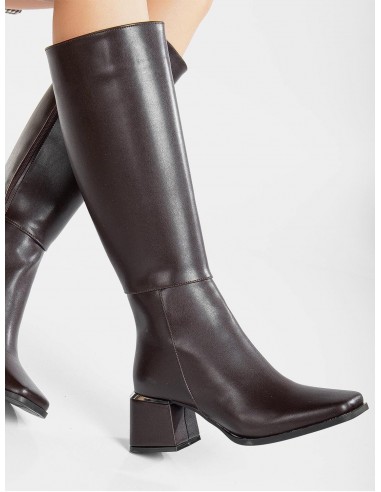 Anelise Knee High Vegan Leather Boots | Dark Brown plus qu'un jeu 