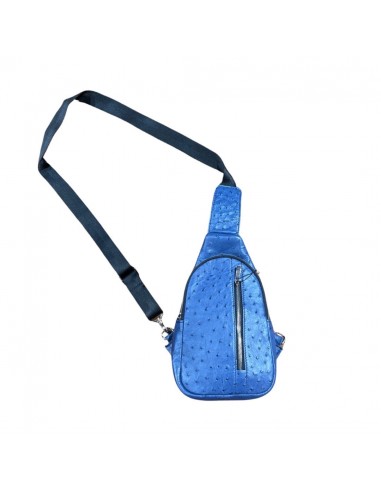 Kashani Indigo Blue Ostrich Crossbody Bag ouvre sa boutique