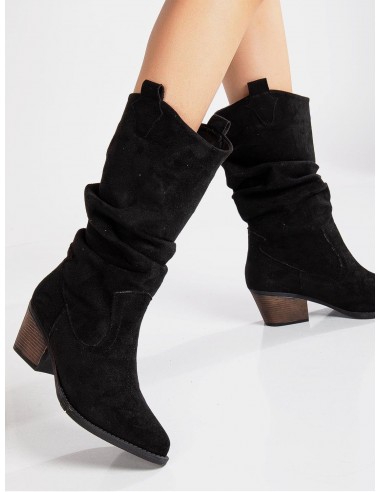 Bonnie Vegan Suede Slouch Western Boots | Black JUSQU'A -70%! 