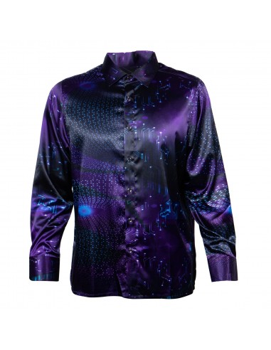 Prestige Violet Matrix Button Up Shirt solde