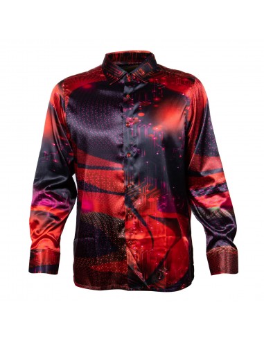 Prestige Red Matrix Button Up Shirt du meilleur 