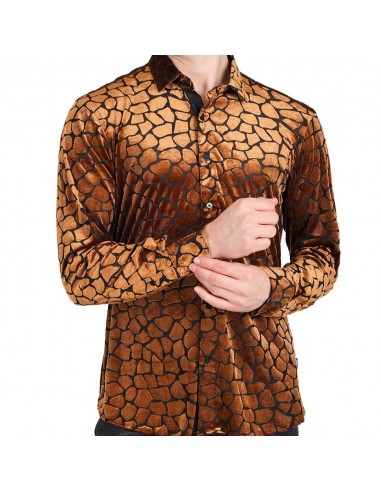 Barabas Rock Formation Velvet Button Up Shirt pas cher 