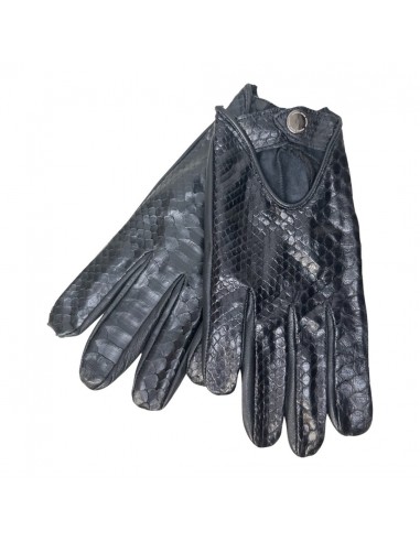 Kashani Black Python Lambskin Leather Gloves acheter