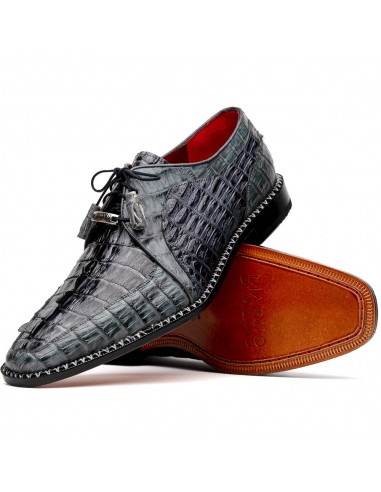 Marco Di Milano Caribe Dark Gray Caiman Crocodile Tail Dress Shoes Fin de série