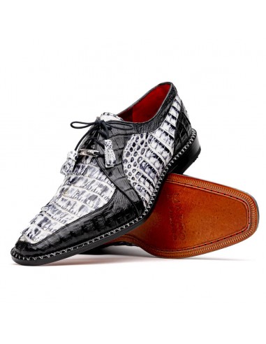 Marco Di Milano Caribe Black Caiman Crocodile Tail Dress Shoes est présent 