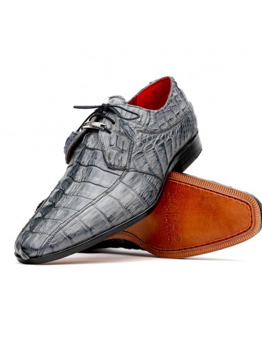 Marco Di Milano Cancun Grey Caiman Crocodile Tail Dress Shoes solde