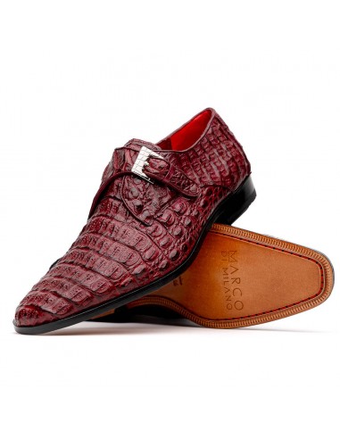 Marco Di Milano Rovigo Wine Caiman Crocodile Monk Strap Dress Shoes les ctes