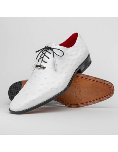 Marco Di Milano Criss White Ostrich Quill Dress Shoes solde