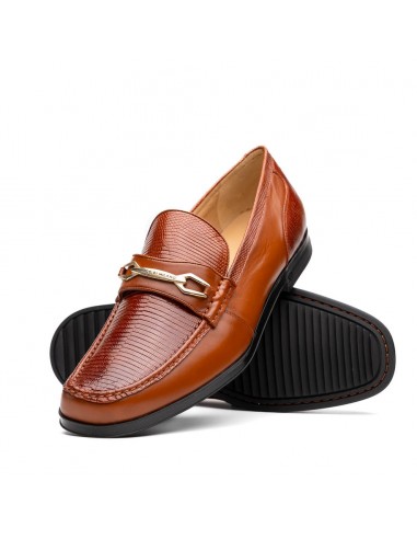 Marco Di Milano Hugo Cognac Lizard & Calfskin Bit Loafers Dans la société mordern