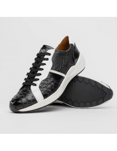 Marco Di Milano Lyon II Black / White Ostrich Quill & Calfskin Sneakers 50-70% off 