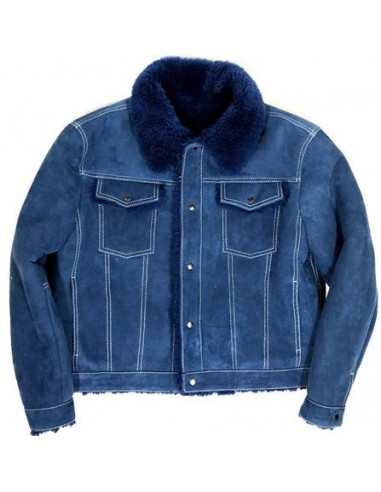 Kashani Steel Blue Button Up Shearling Jacket 2 - 3 jours ouvrés.