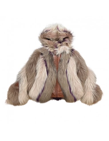 Kashani Ladies Multicolor Fox Fur Hooded Coat chez Cornerstreet bien 