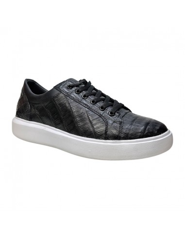 Los Altos Black Caiman Crocodile Low Top Sneakers d'Europe débarque