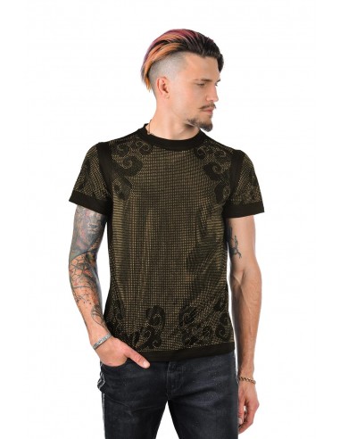 BARABAS RHOMBUS JEWEL SHIRT BLK/GLD la colonne vertébrale