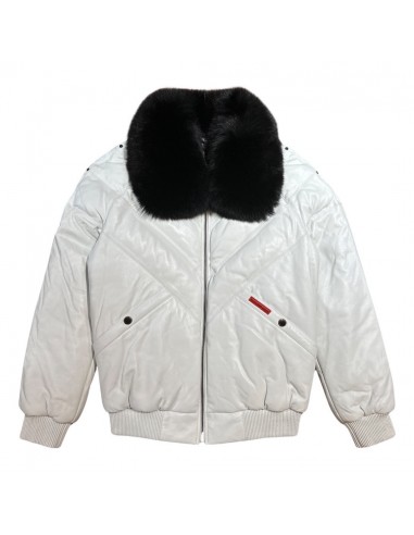 Goose Country White Lambskin Fox Fur Puffer Jacket basket pas cher